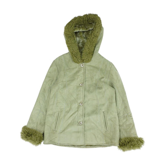 Green Faux Leather Coat