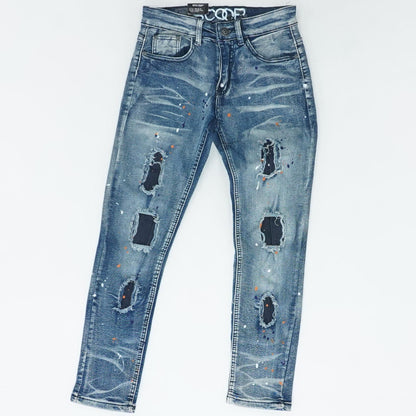 Blue Solid Low Rise Skinny Leg Jeans