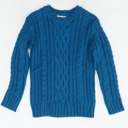 Teal Solid Crewneck Sweater