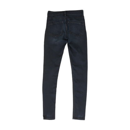 Blue Solid Mid Rise Skinny Leg Jeans