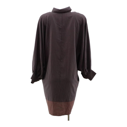 Brown Striped Midi Dress