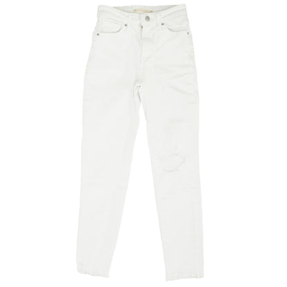 721 White Solid High Rise Skinny Leg Jeans
