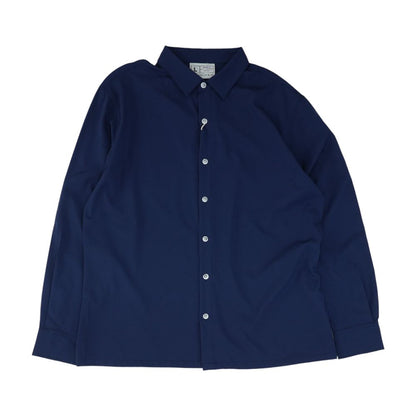 Navy Solid Long Sleeve Button Down