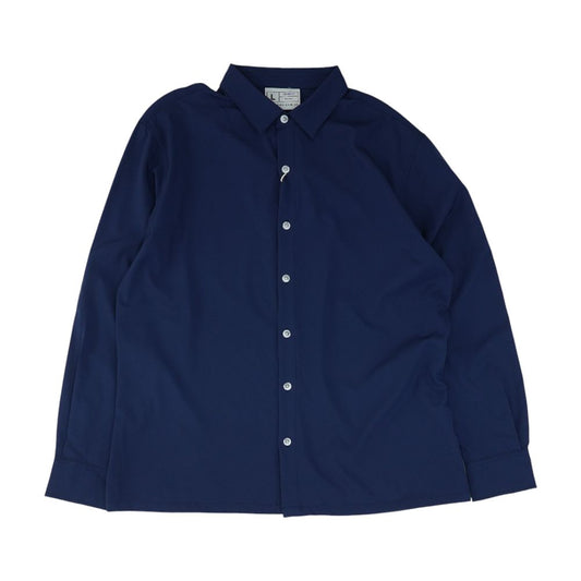 Navy Solid Long Sleeve Button Down