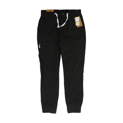 Black Solid Active Pants