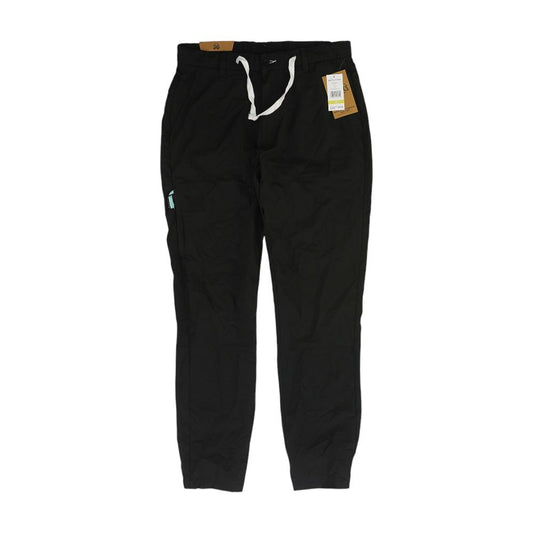 Black Solid Active Pants