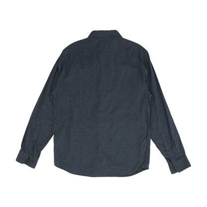 Gray Solid Long Sleeve Button Down