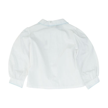 White Solid Long Sleeve Blouse