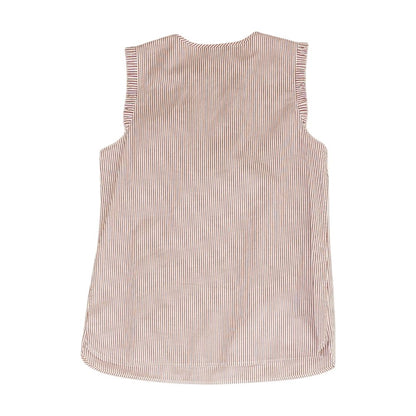 White Striped Sleeveless Blouse