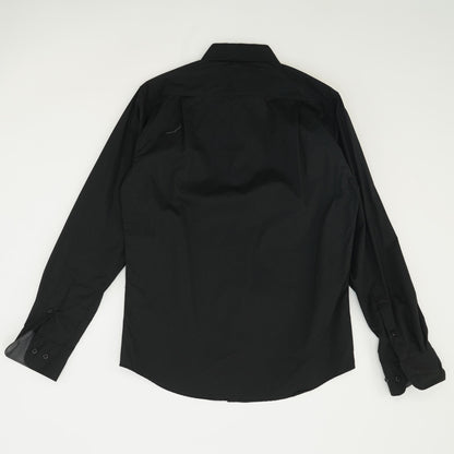 Black Solid Long Sleeve Button Down