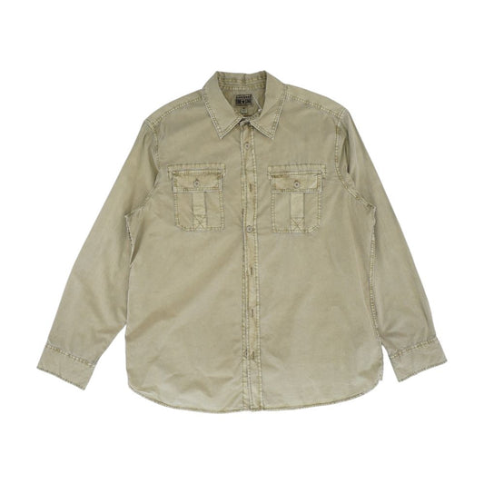Tan Solid Long Sleeve Button Down