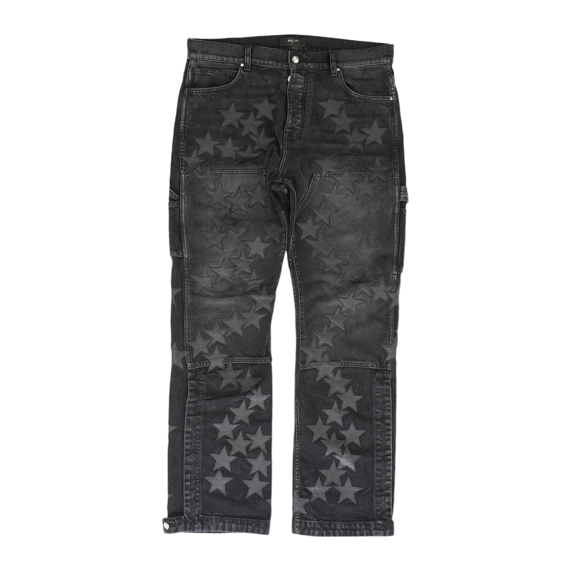 Black x Chemist Leather Star Straight Jeans – Unclaimed Baggage
