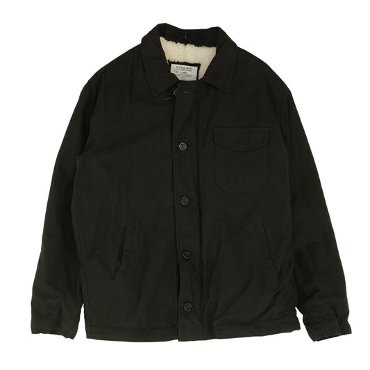 Black Solid A2-E Deck Fleece Linned Denim Jacket