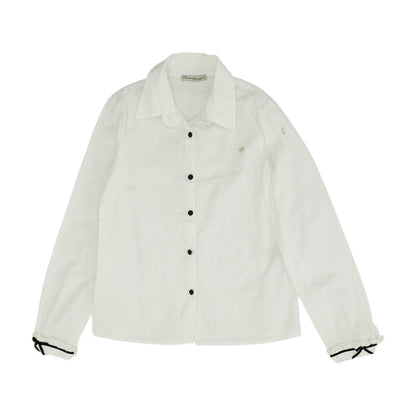 White Solid Button Down