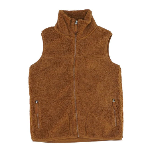 Brown Solid Fleece Vest