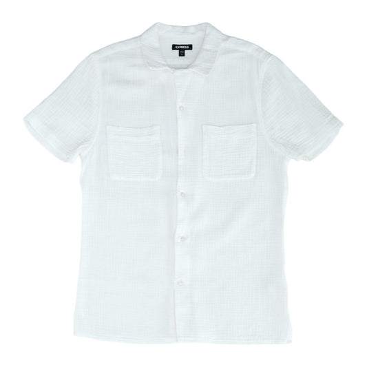 White Solid Short Sleeve Polo