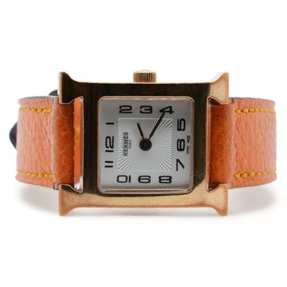 Women's Heure H Small Model Stainless Steel Orange Band Watch