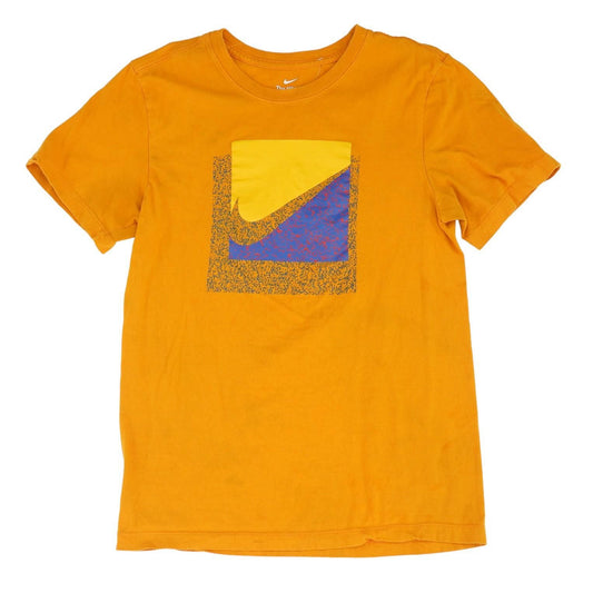 Orange Solid Graphic/logo T-Shirt
