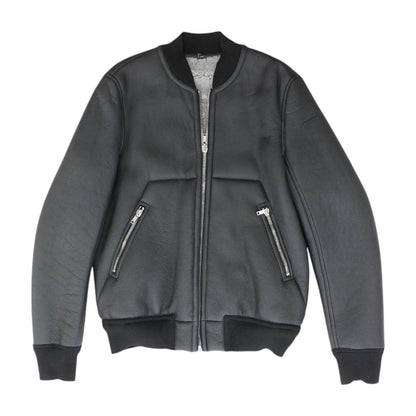 Black Porterville Reversible Classic Flight Shearling Bomber Jacket