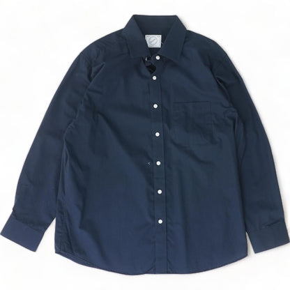 Navy Solid Long Sleeve Button Down