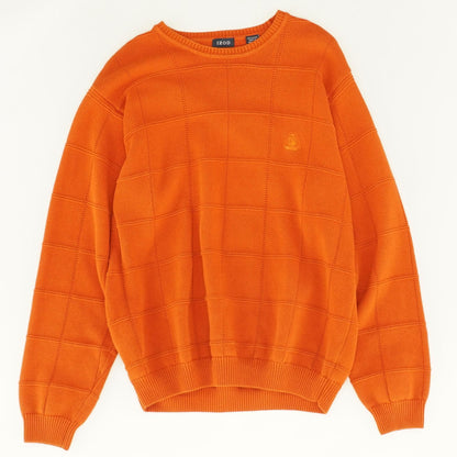 Orange Solid Pullover Sweater