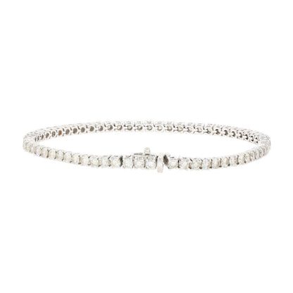 18K White Gold Diamond Tennis Link Bracelet