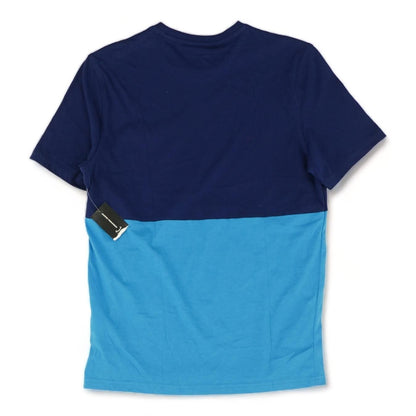 Blue Color Block Crewneck T-Shirt