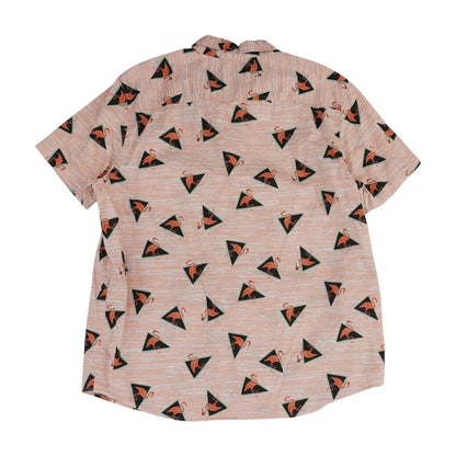 Pink Animal Short Sleeve Button Down