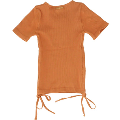 Rust Solid Short Sleeve Blouse