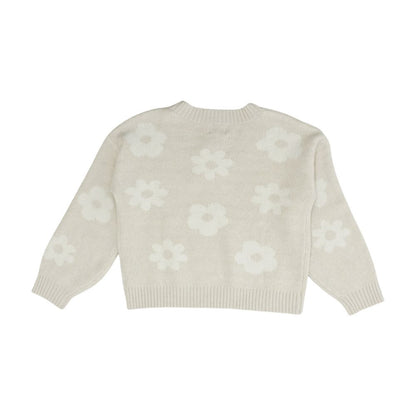 Pink Floral V-Neck Sweater