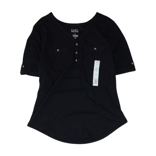 Black V Neck Knit Top