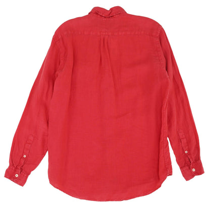 Coral Solid Long Sleeve Button Down