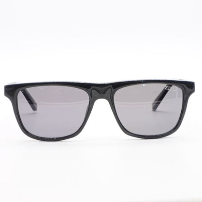 Leather Gunmetal ZI 65010 Square Sunglasses