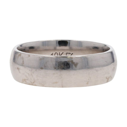 10K White Gold Half Round Band