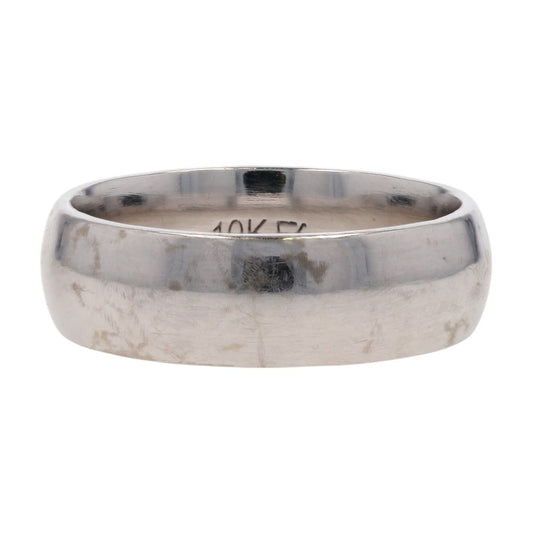 10K White Gold Half Round Band