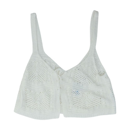 White Cropped Knit Top