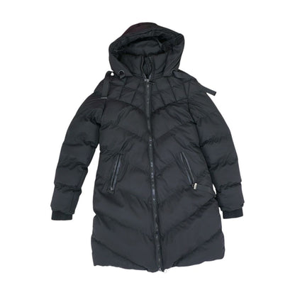 Black Solid Puffer Coat