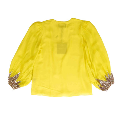 Yellow Solid Long Sleeve Blouse