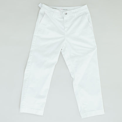 White Solid Mid Rise Jeans