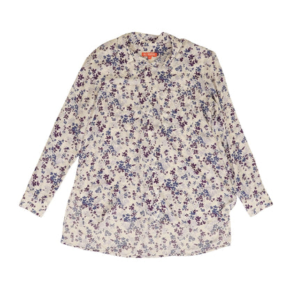 White Floral Long Sleeve Blouse