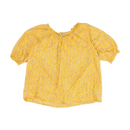 Yellow Floral Knit Top