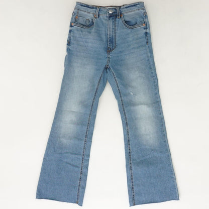 Blue Solid Mid Rise Jeans