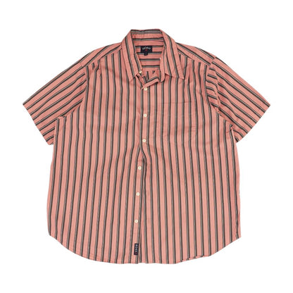 Pink Striped Short Sleeve Button Down