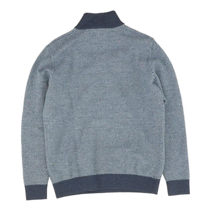 Blue Striped 1/4 Zip Sweater
