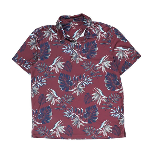Maroon Tropical Short Sleeve Polo