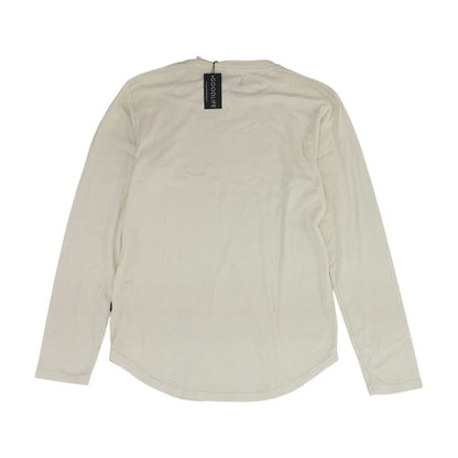 Beige Solid Crewneck T-Shirt