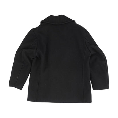 Vintage Black Double Breasted Solid Peacoat