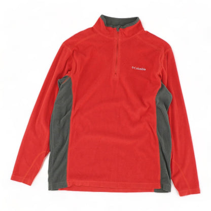 Red Color Block 1/4 Zip Pullover