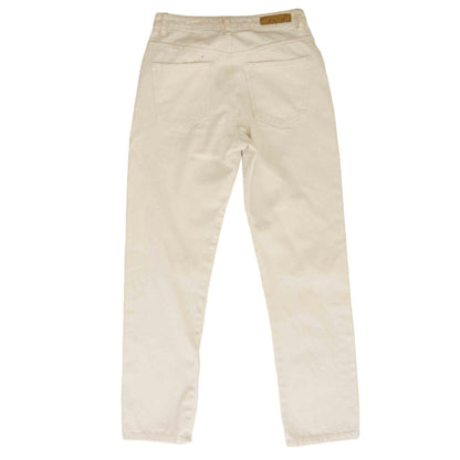 White Solid Five Pocket Pants