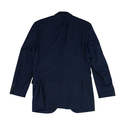 Navy Plaid Wool Blend Sport Coat